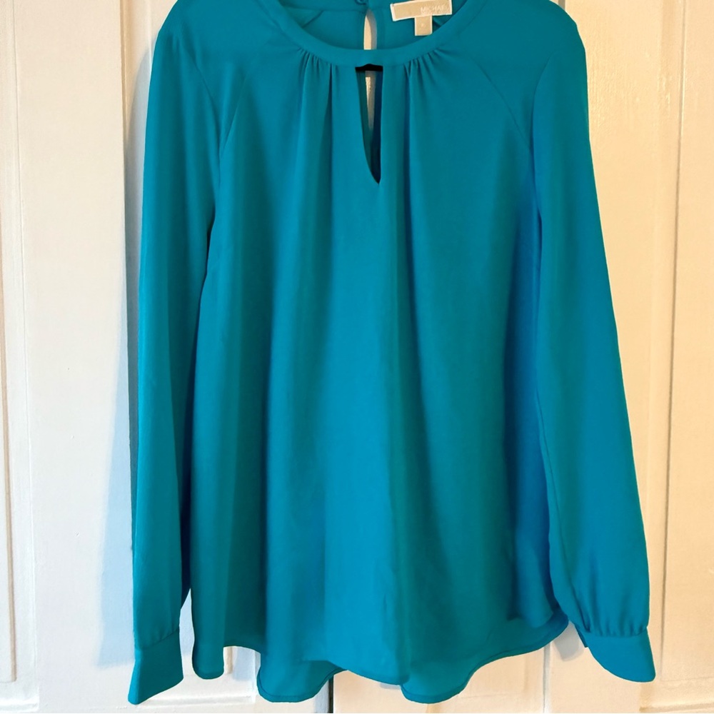 MICHAEL Michael Kors Turquoise Long Sleeve Blouse - XL